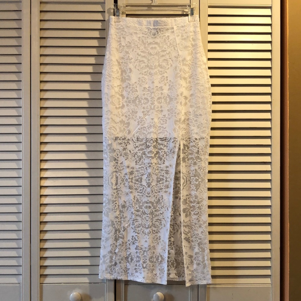 White lace-like skirt